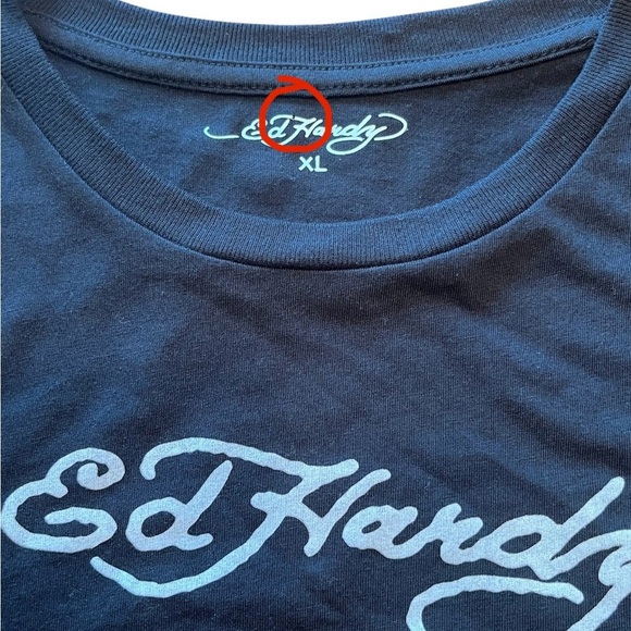 Ed Hardy RETRO TIGER CROPPED BABY TEE Size XL - Picture 5 of 8